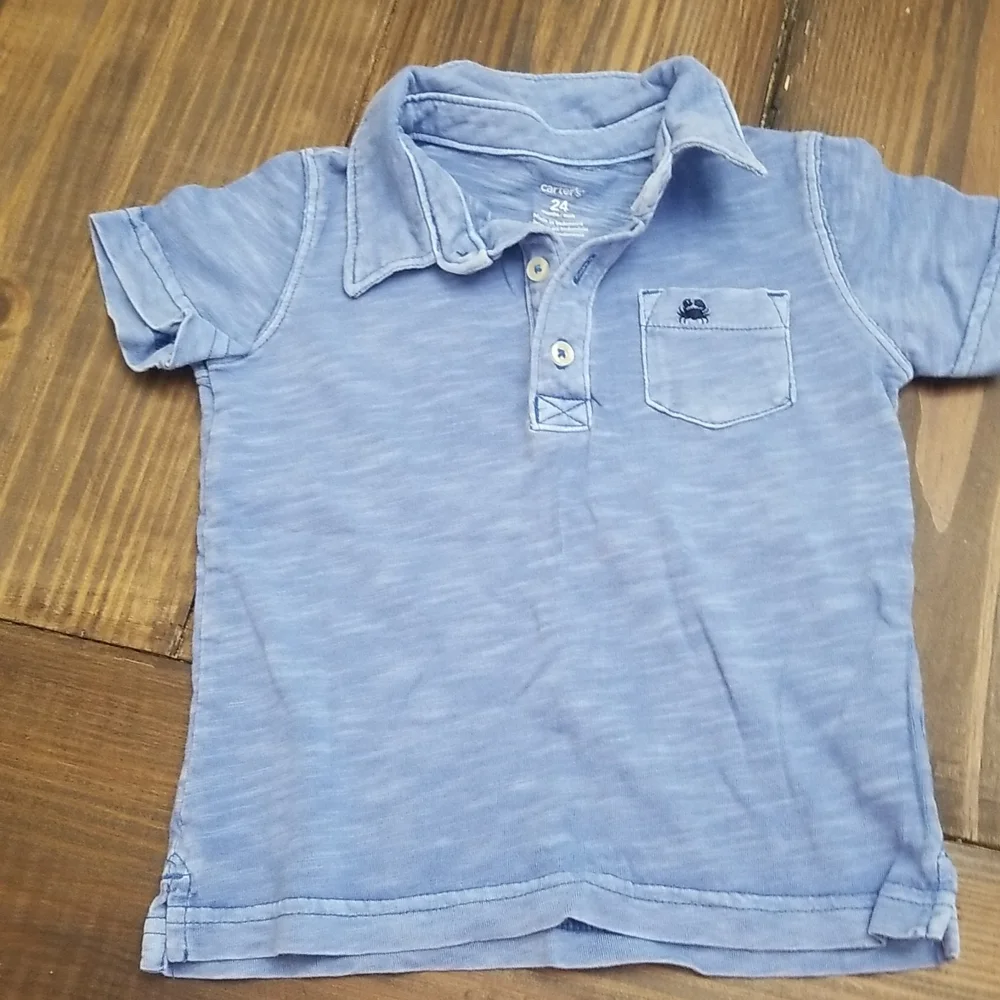 Carter's Heathered Blue Polo Shirts 24 Months Twins